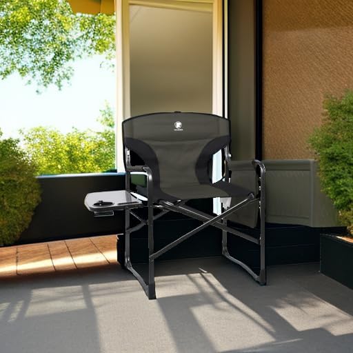 Aluminum Side Table Foldable Director Camping Chair