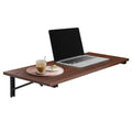 Space Saving White Oak Wall Fold Down Floating Desk