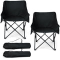 Black Compact Side Pocket Foldable Camping Chair