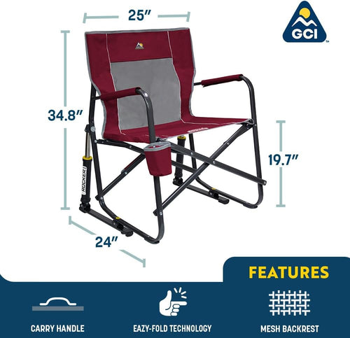 Beverage Holder Foldable Outdoor Rocking Chair