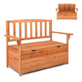 Natural Large Waterproof Wooden Outdoor Storage Bench