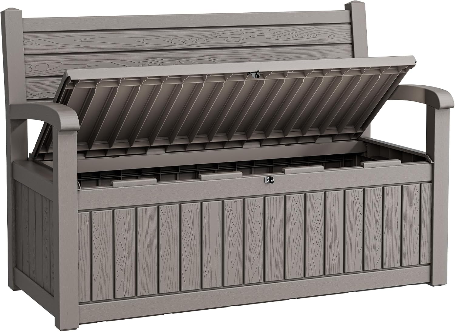 Grey Lockable Waterproof Resin Outdoor Storage Bench