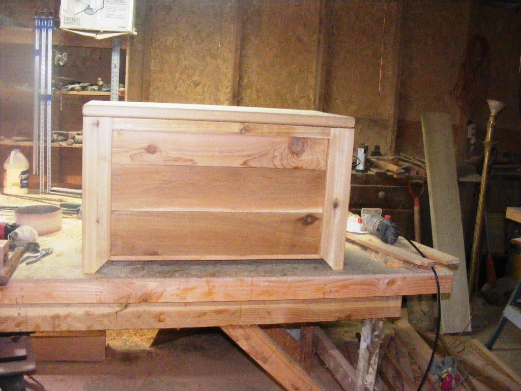 Natural Cedar Wood Handmade USA Storage Bench
