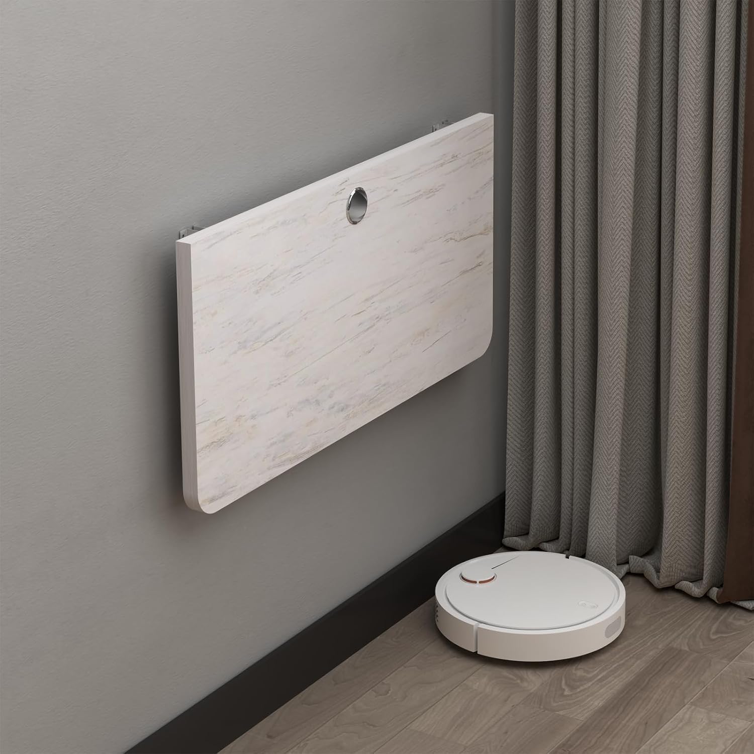 Space Saving White Wall Mounted Drop Leaf Desk