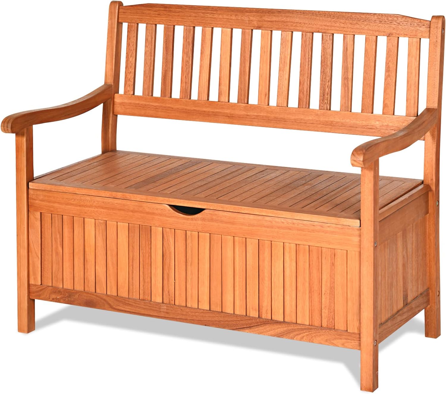 Eucalyptus Wood Dustproof Lining Outdoor Storage Bench