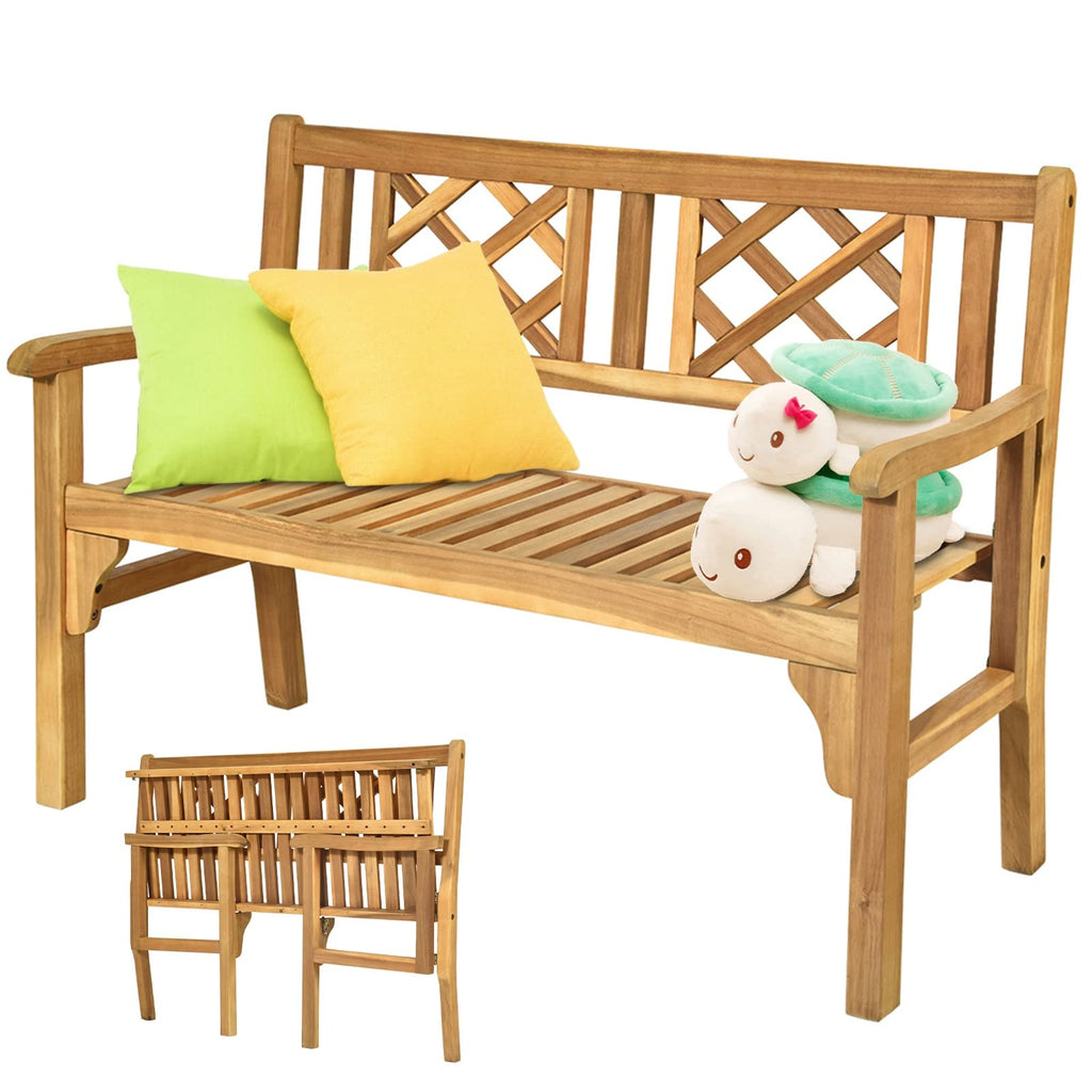 Wooden Dustproof Liner Outdoor Patio Storage Bench