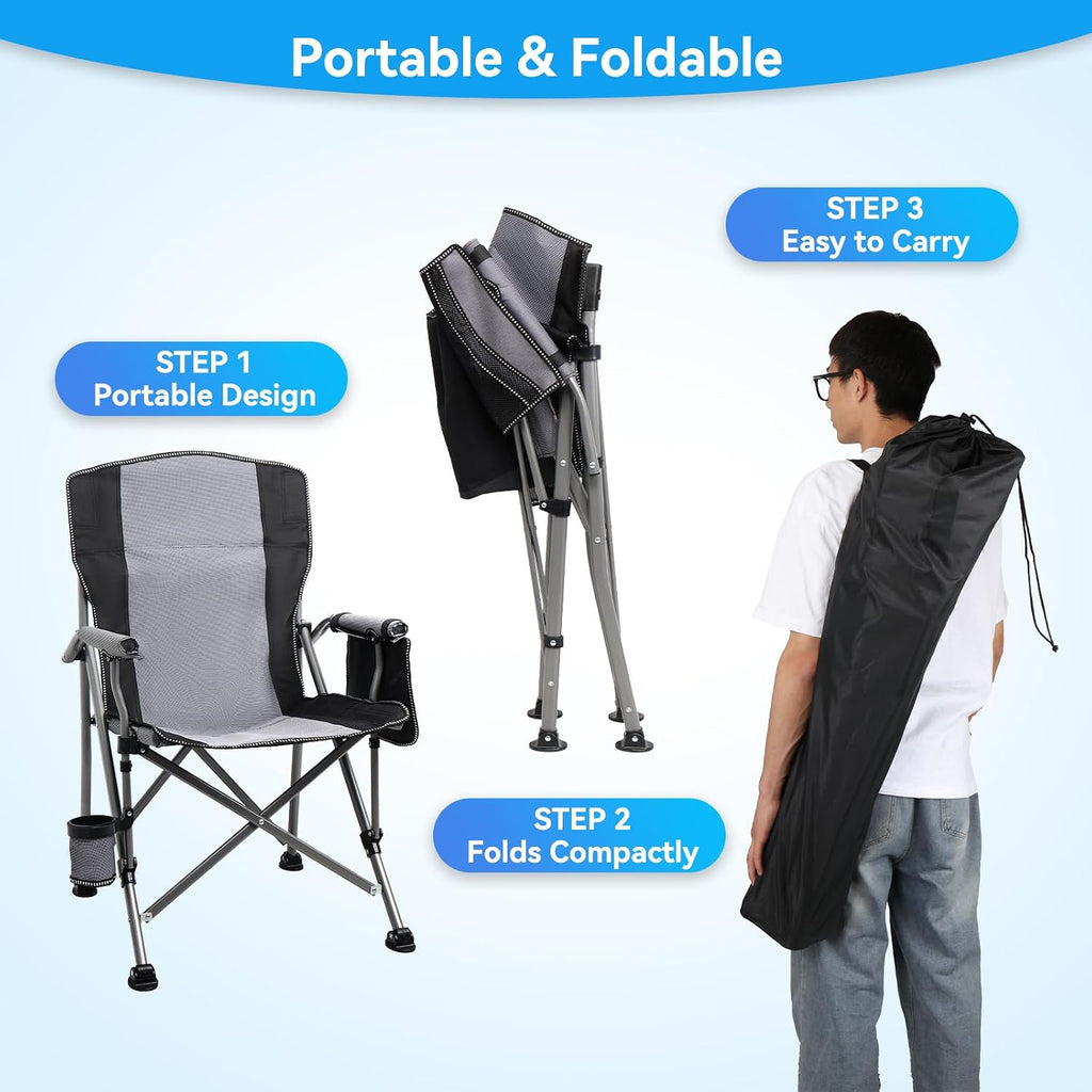 High Back Padded Foldable Heavy Duty Camping Chair