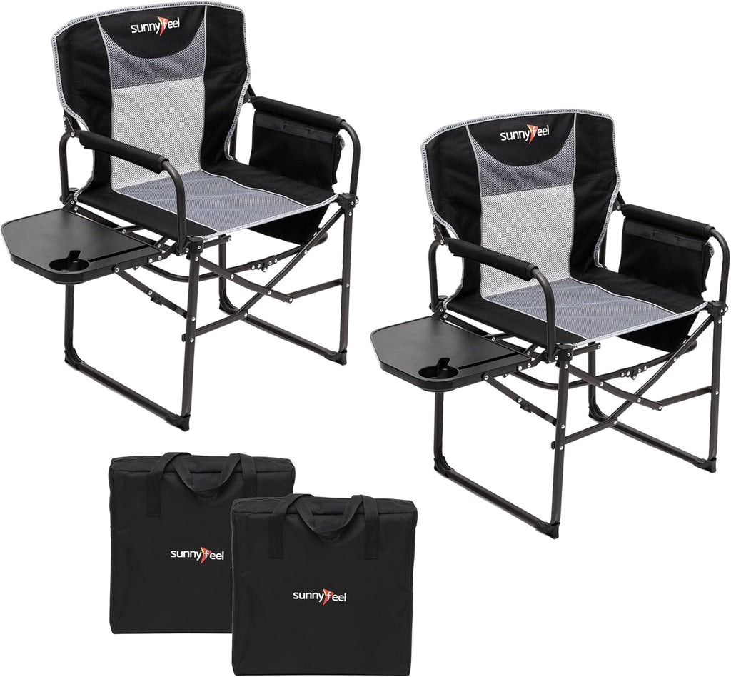 Oversized Side Table Foldable Director Camping Chair