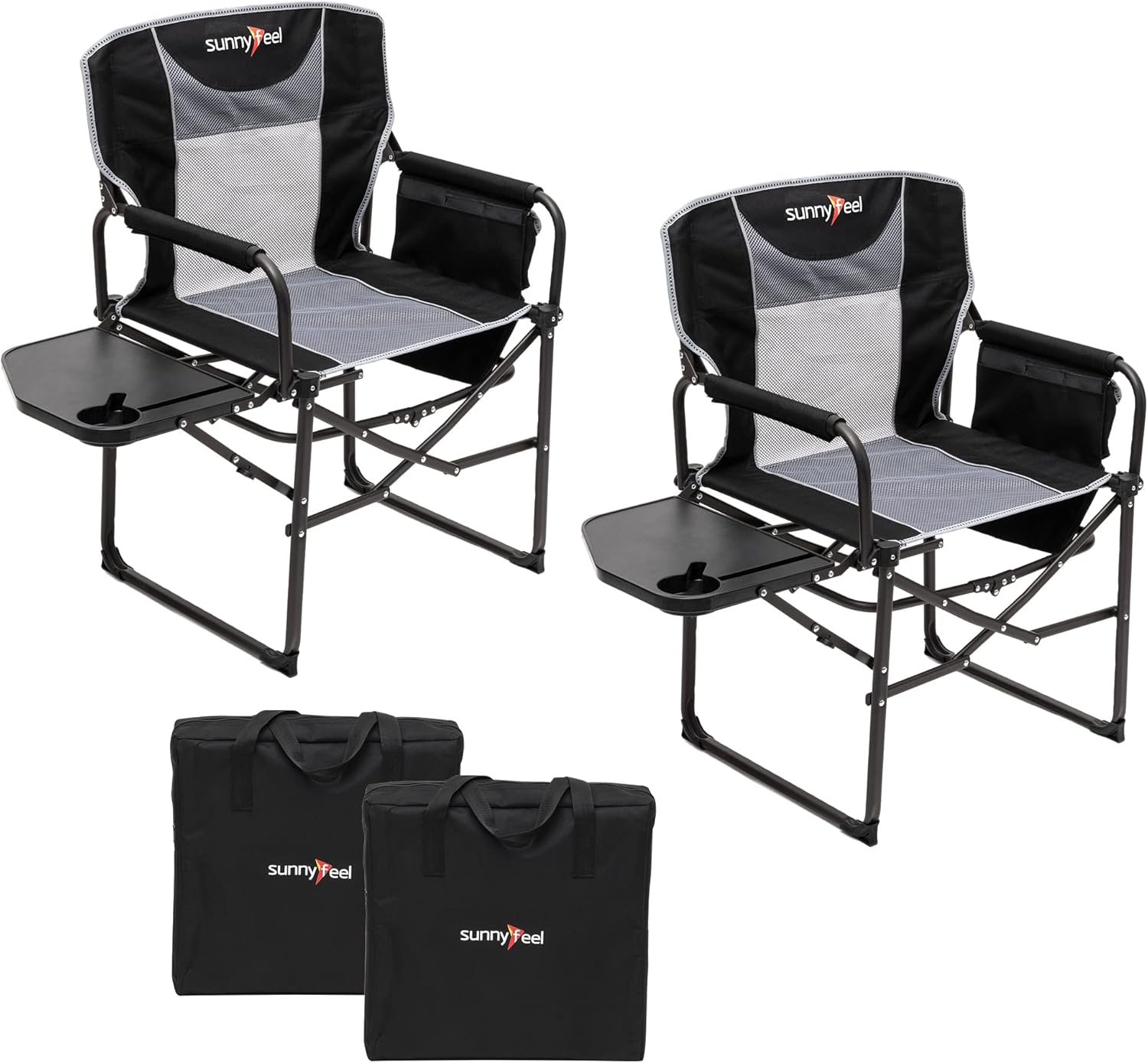 Oversized Side Table Foldable Director Camping Chair