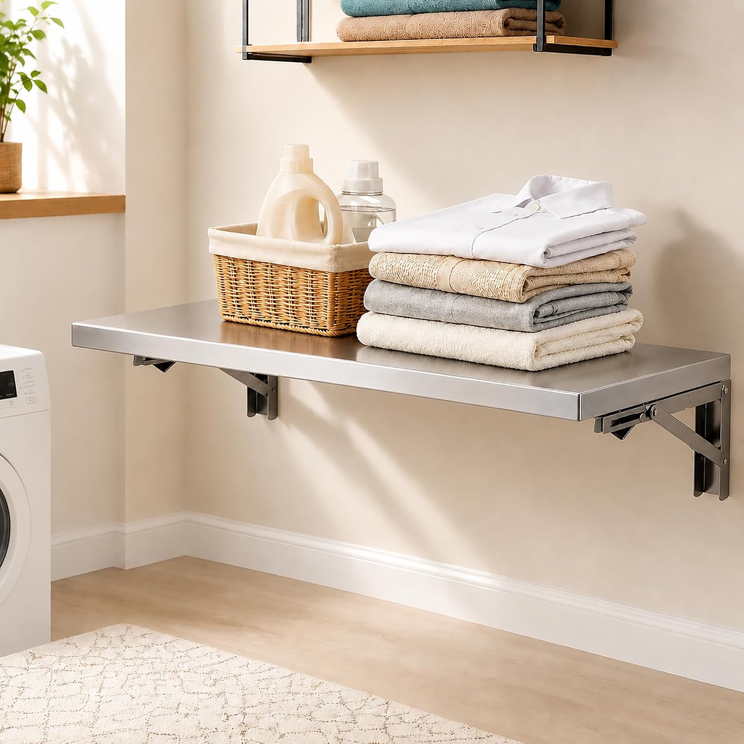 304 Stainless Steel Wall Mounted Floating Folding Table