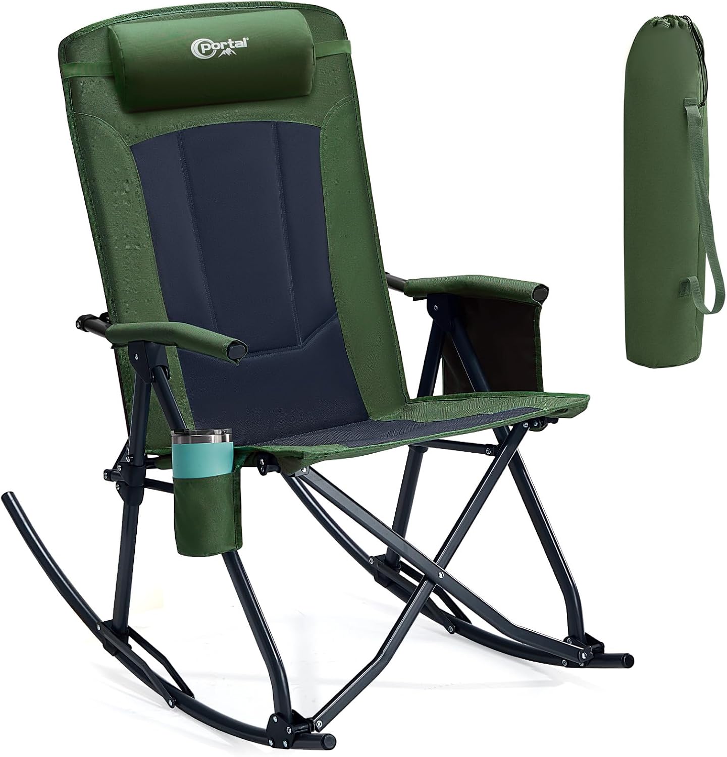 High Back Oversized Portable Rocking Camping Chair