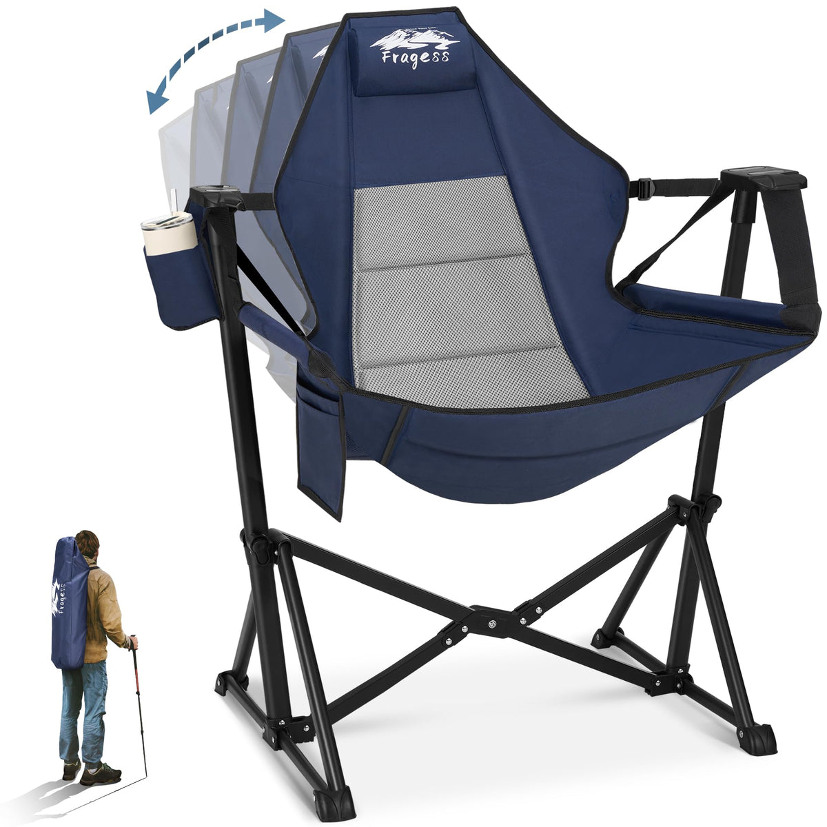 Adjustable Back Portable Hammock Camping Chair