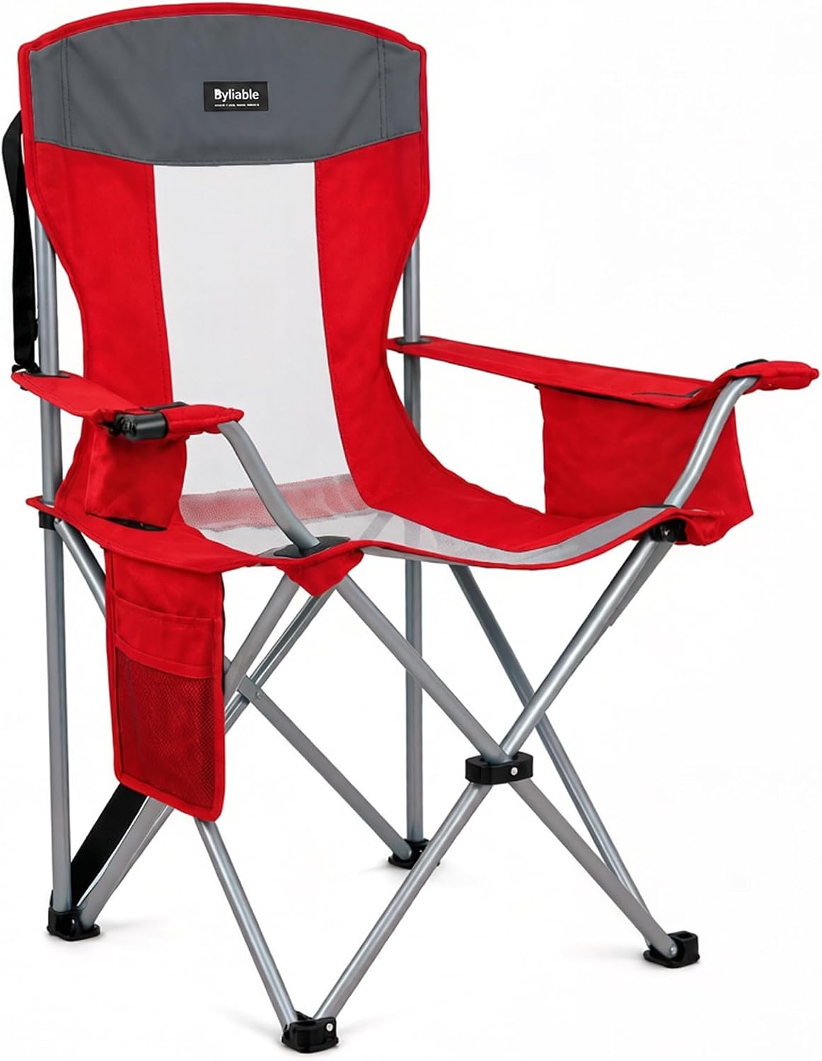Red Oversized Cooler Pocket Foldable Camping Chair