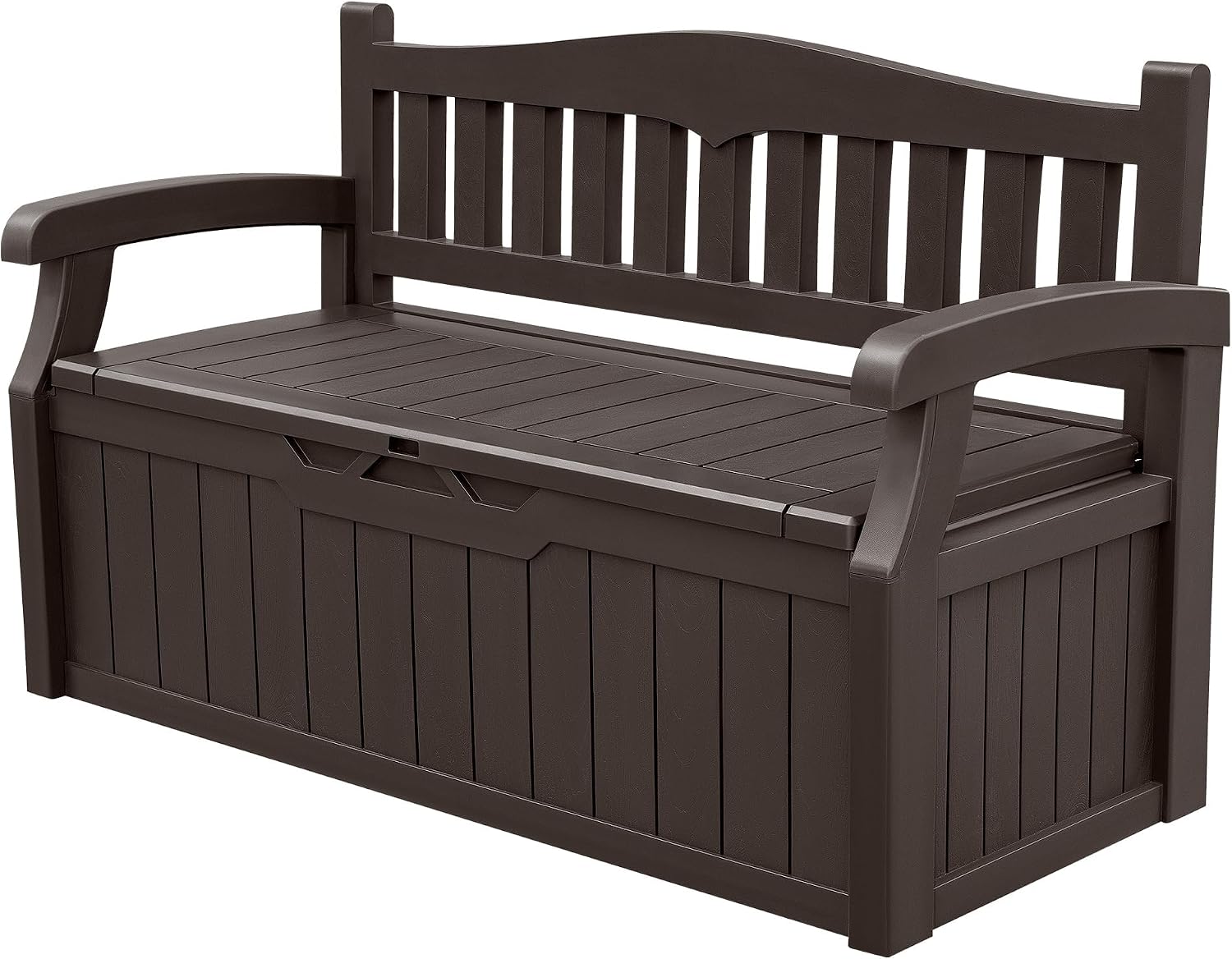 Dark Brown Lockable 80 Gallon Outdoor Storage Bench