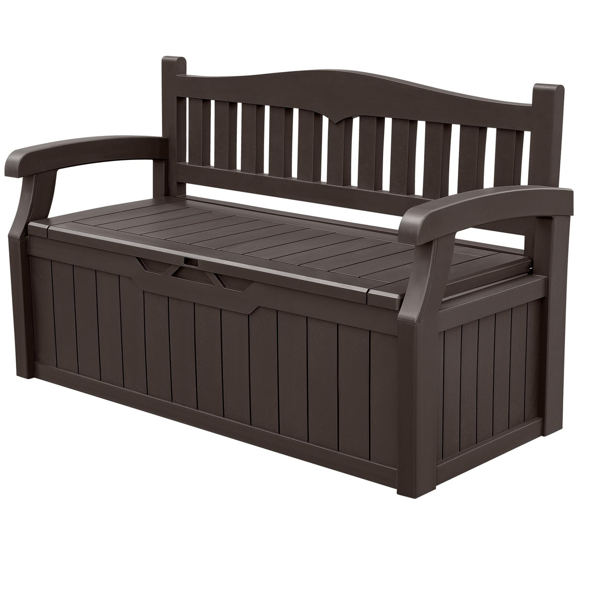 Dark Brown Lockable 80 Gallon Outdoor Storage Bench