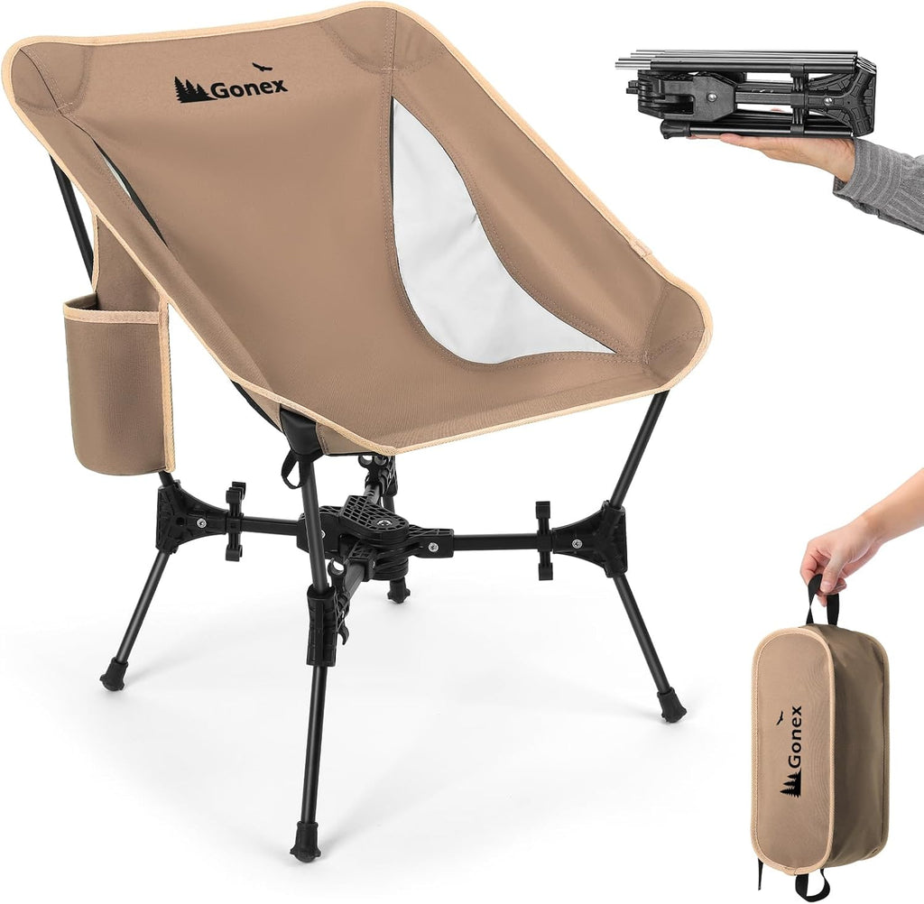 Khaki Ultralight Compact Foldable Camping Chair