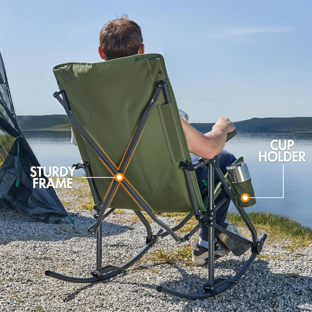 High Back Oversized Portable Rocking Camping Chair