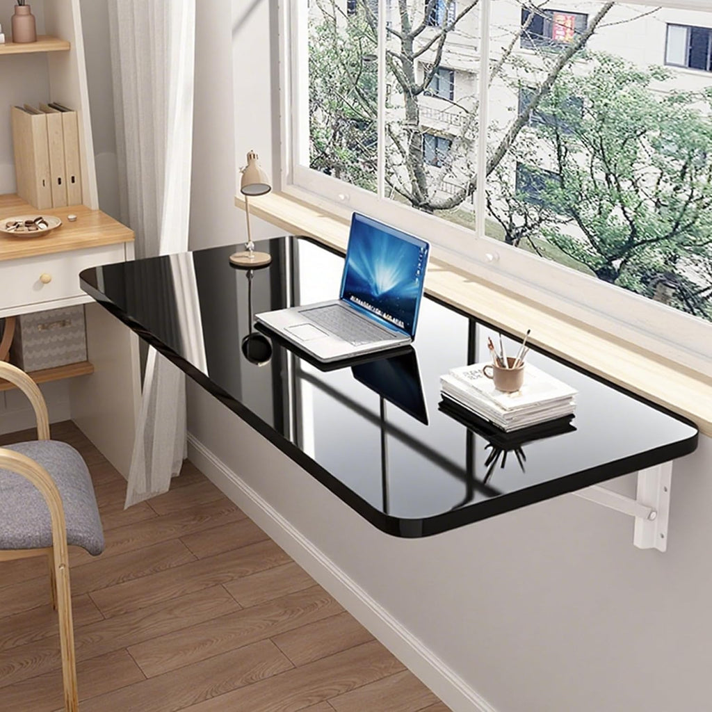 Space Saving Black Wall Mounted Fold Down Table