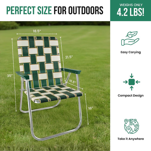 Aluminum Webbed Lightweight Foldable Lawn Chair