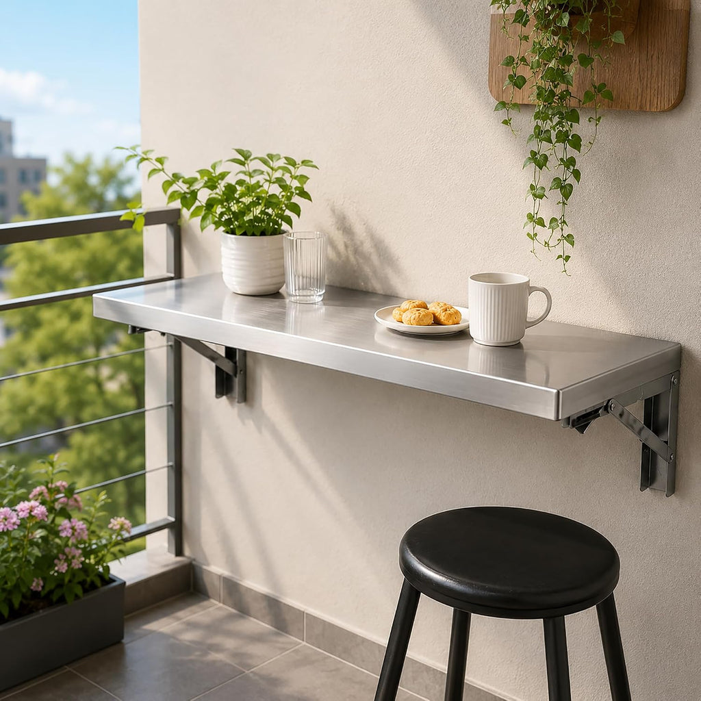 304 Stainless Steel Wall Mounted Floating Folding Table