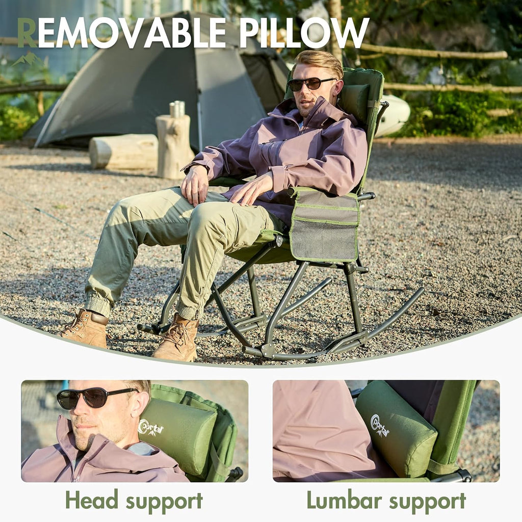 High Back Oversized Portable Rocking Camping Chair