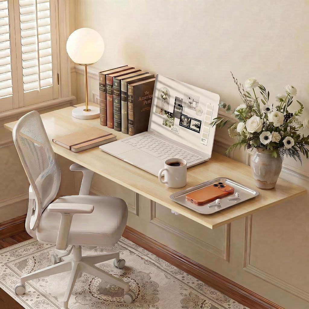 Space Saving Natural Wood Wall Fold Down Kitchen Table