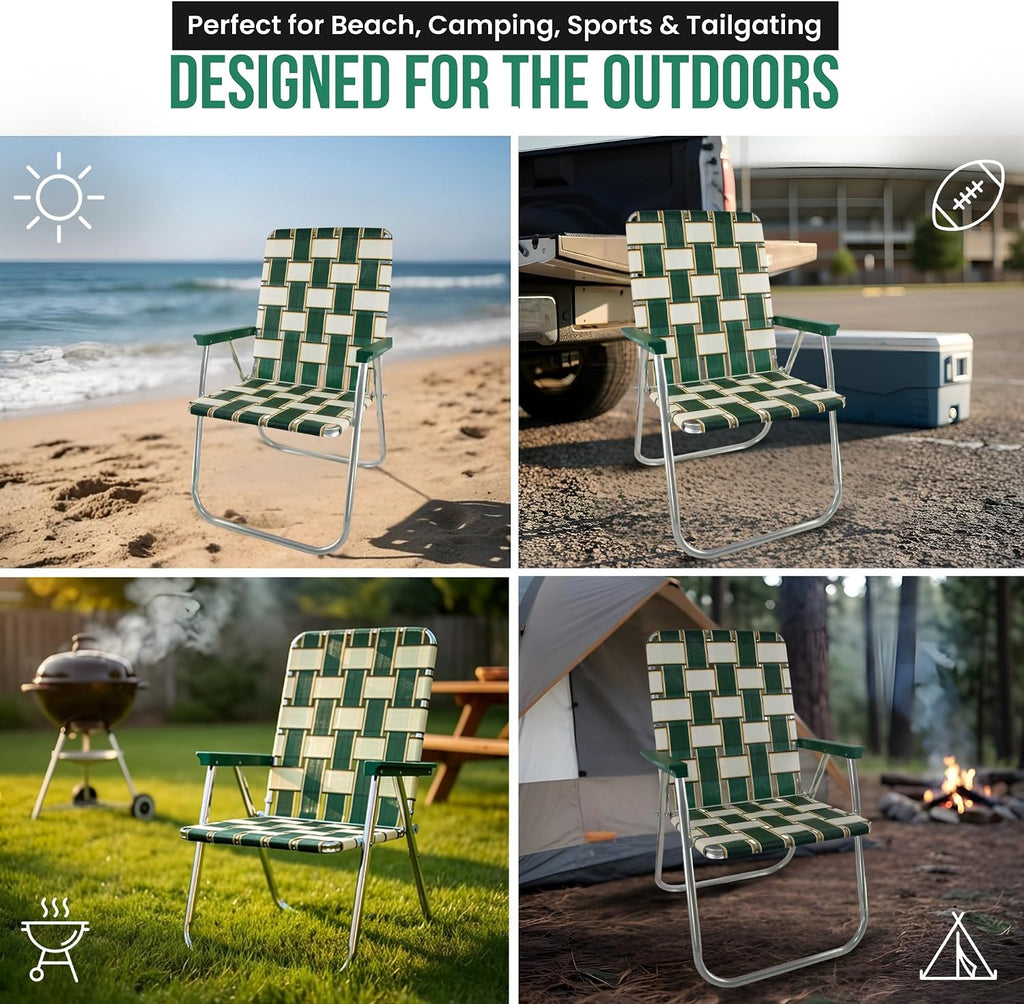 Aluminum Webbed Lightweight Foldable Lawn Chair