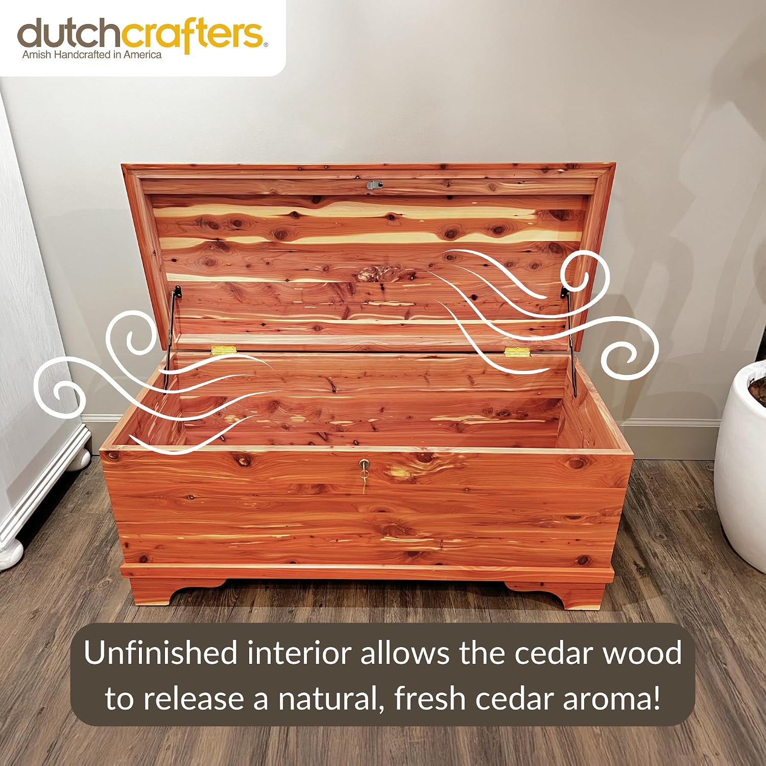 Red Cedar Lockable USA Handmade Storage Bench
