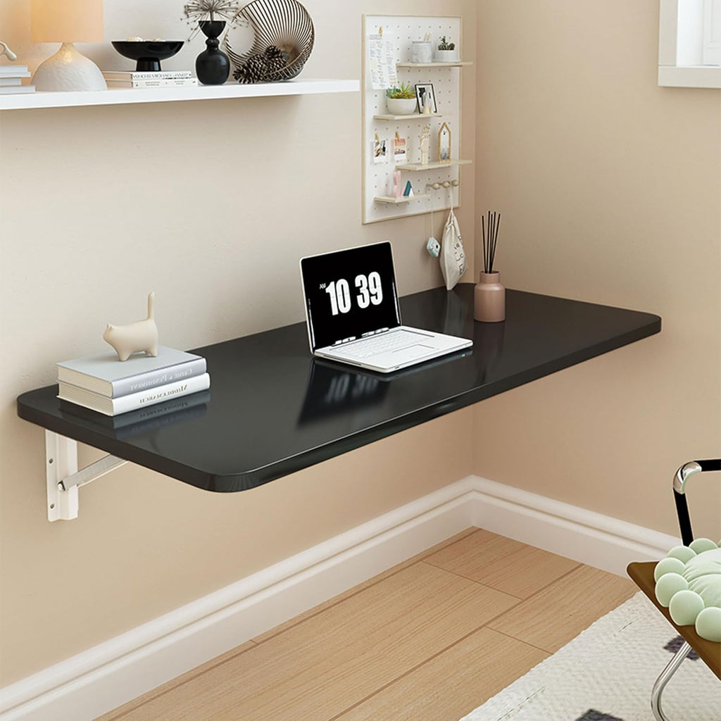 Space Saving Black Wall Mounted Fold Down Table