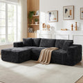 Black L-Shape Modular Compressed Sectional Sofa