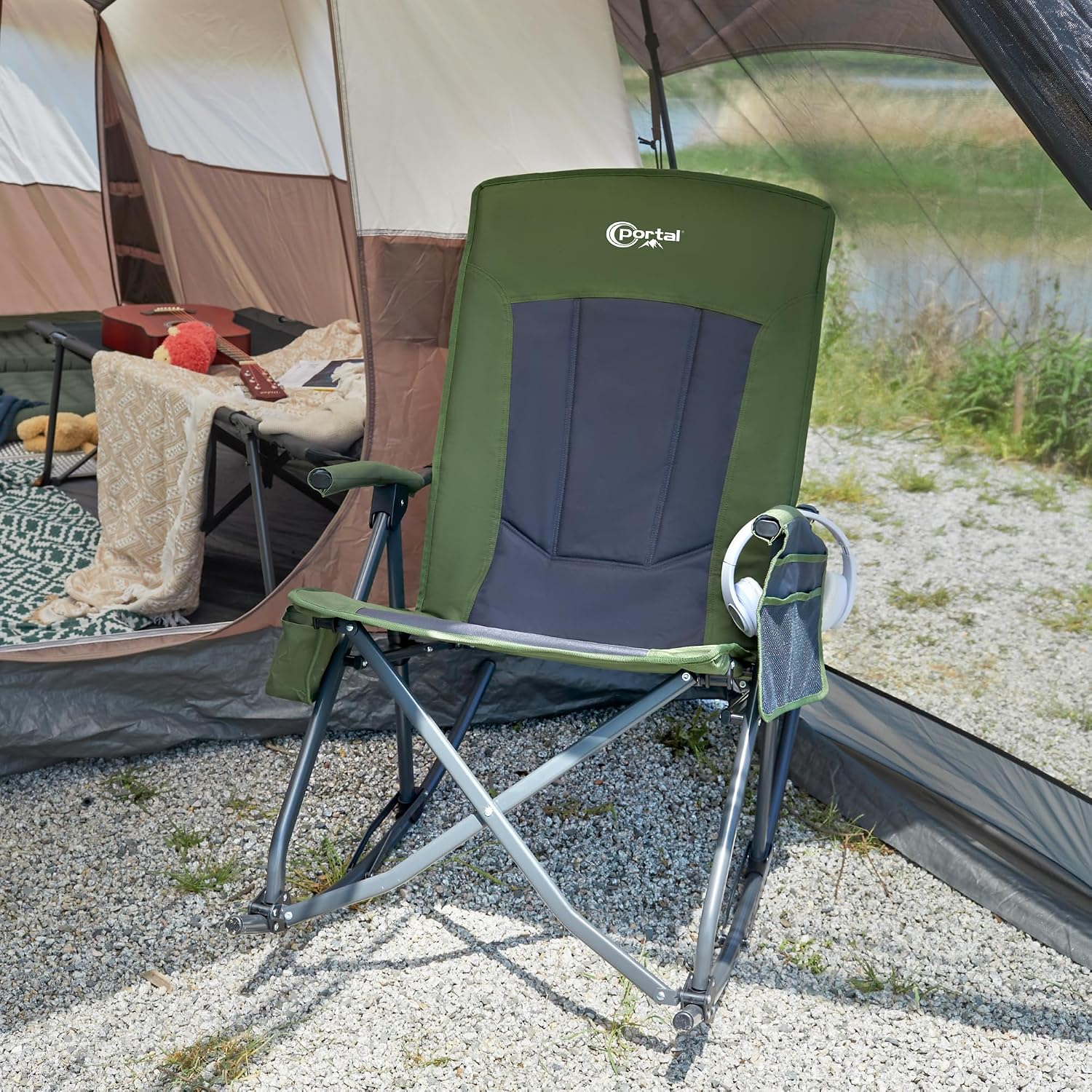 High Back Oversized Portable Rocking Camping Chair