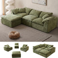 Green Chenille L-Shaped Cloud Modular Sofa
