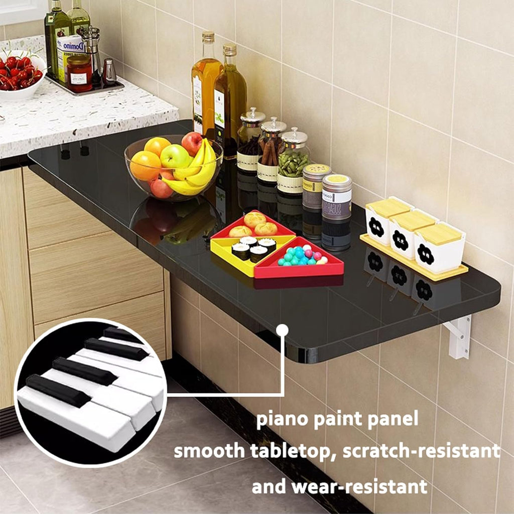 Space Saving Black Wall Mounted Fold Down Table