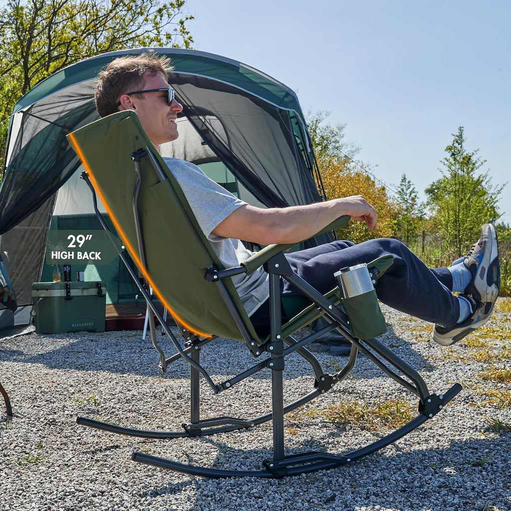 High Back Oversized Portable Rocking Camping Chair
